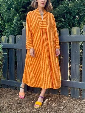 Block Shop Textiles Alice Orange stripe dress